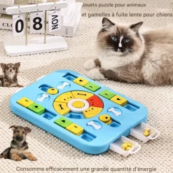 Downypaws - Jouets pour chiens mangeoire-jeu d'intelligence pour chien bleu-35*29*3.8cm Best