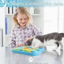 Downypaws - Jouets pour chiens mangeoire-jeu d'intelligence pour chien bleu-35*29*3.8cm Best