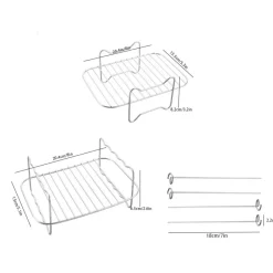Downypaws Barbecues Et Planchas | - Kit de grille pour friteuse à air