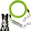 Downypaws Colliers, Laisses Et Vêtements | - Laisse pour chien- boucle à double tête + ressort antidéflagrant - 8 m x 5 mm-fil d'acier étanche