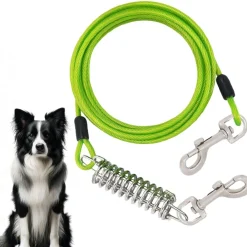 Downypaws Colliers, Laisses Et Vêtements | - Laisse pour chien- boucle à double tête + ressort antidéflagrant - 8 m x 5 mm-fil d'acier étanche