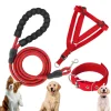 Downypaws Colliers, Laisses Et Vêtements | - Laisse pour chien ensemble rouge trois pièces-corde + collier + harnais de poitrine