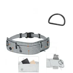 Downypaws Colliers, Laisses Et Vêtements | - Laisse pour chien mains libres-courant - gris-avec sac de rangement