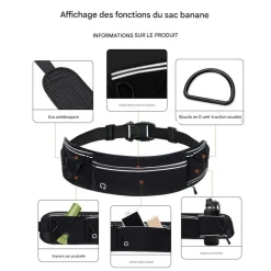Downypaws Colliers, Laisses Et Vêtements | - Laisse pour chien mains libres-courant - gris-avec sac de rangement