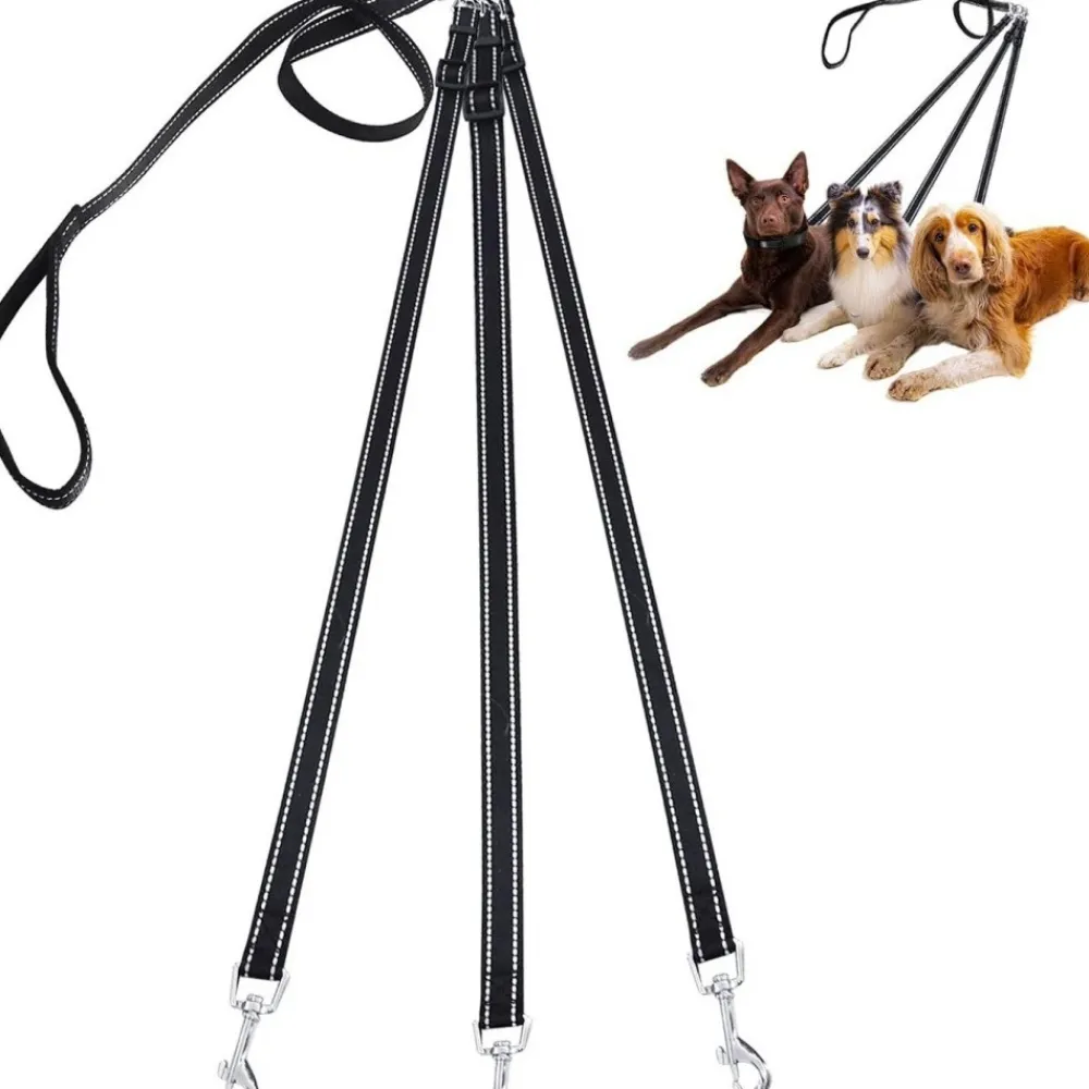 Downypaws Colliers, Laisses Et Vêtements | - Laisse pour chien 3 têtes