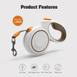 Downypaws Colliers, Laisses Et Vêtements | - Laisse rétractable en nylon robuste de 5 mètres pour chiens de toutes tailles