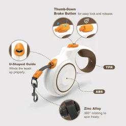 Downypaws Colliers, Laisses Et Vêtements | - Laisse rétractable en nylon robuste de 5 mètres pour chiens de toutes tailles