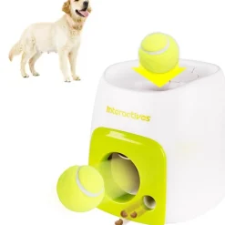 Downypaws - Lanceur de balles pour chien, alimentation automatique, balle adaptée, compact