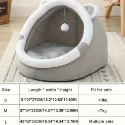 Downypaws - Lit Douillet En Forme De Grotte Pour Chat Hot