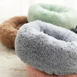 Downypaws Paniers, Transports Et Chatières | - Lit en peluche et feutre rond pour chiens et chats - huit couleurs envoyées au hasard
