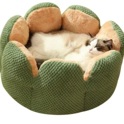 Downypaws - Lit pour chat diamètre 50 cm -amovible et lavable en machine-forme de fleur Best