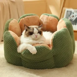 Downypaws - Lit pour chat diamètre 50 cm -amovible et lavable en machine-forme de fleur Best