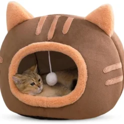 Downypaws - Lit pour chat-panier pour chat -forme de tête de chat-café 40*40*32cm Outlet