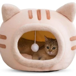 Downypaws - Lit pour chat-panier pour chat -forme de tête de chat-rose 40*40*32cm Outlet