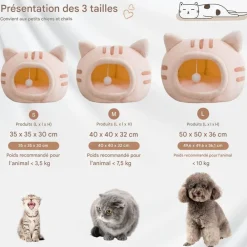Downypaws - Lit pour chat-panier pour chat -forme de tête de chat-rose 40*40*32cm Outlet