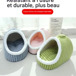 Downypaws - Lit pour chat à rayures bleues- détachable et portable 55 x 40 x 30 cm Clearance
