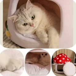 Downypaws - Lits Pour Chat En Forme De Champignon, Vache Et Chocolat Best