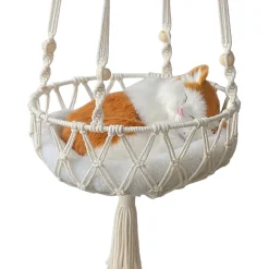 Downypaws - Lit Suspendu Pour Chat, Panier Hamac En Corde Tissée Sale