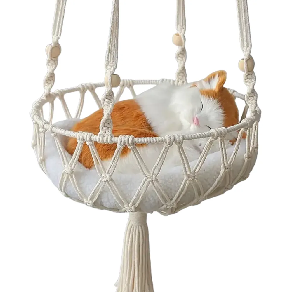 Downypaws - Lit Suspendu Pour Chat, Panier Hamac En Corde Tissée Sale