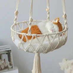 Downypaws - Lit Suspendu Pour Chat, Panier Hamac En Corde Tissée Sale