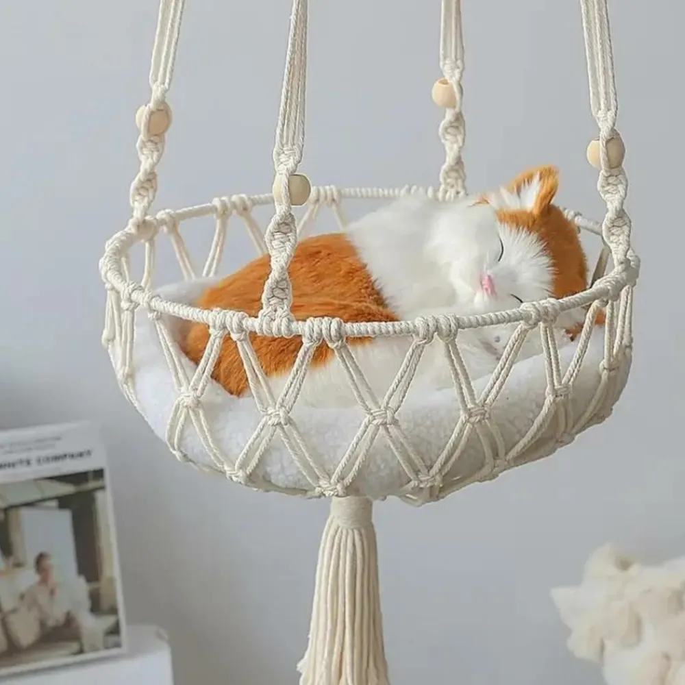 Downypaws - Lit Suspendu Pour Chat, Panier Hamac En Corde Tissée Sale