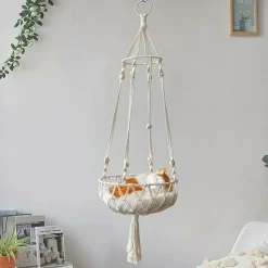 Downypaws - Lit Suspendu Pour Chat, Panier Hamac En Corde Tissée Sale