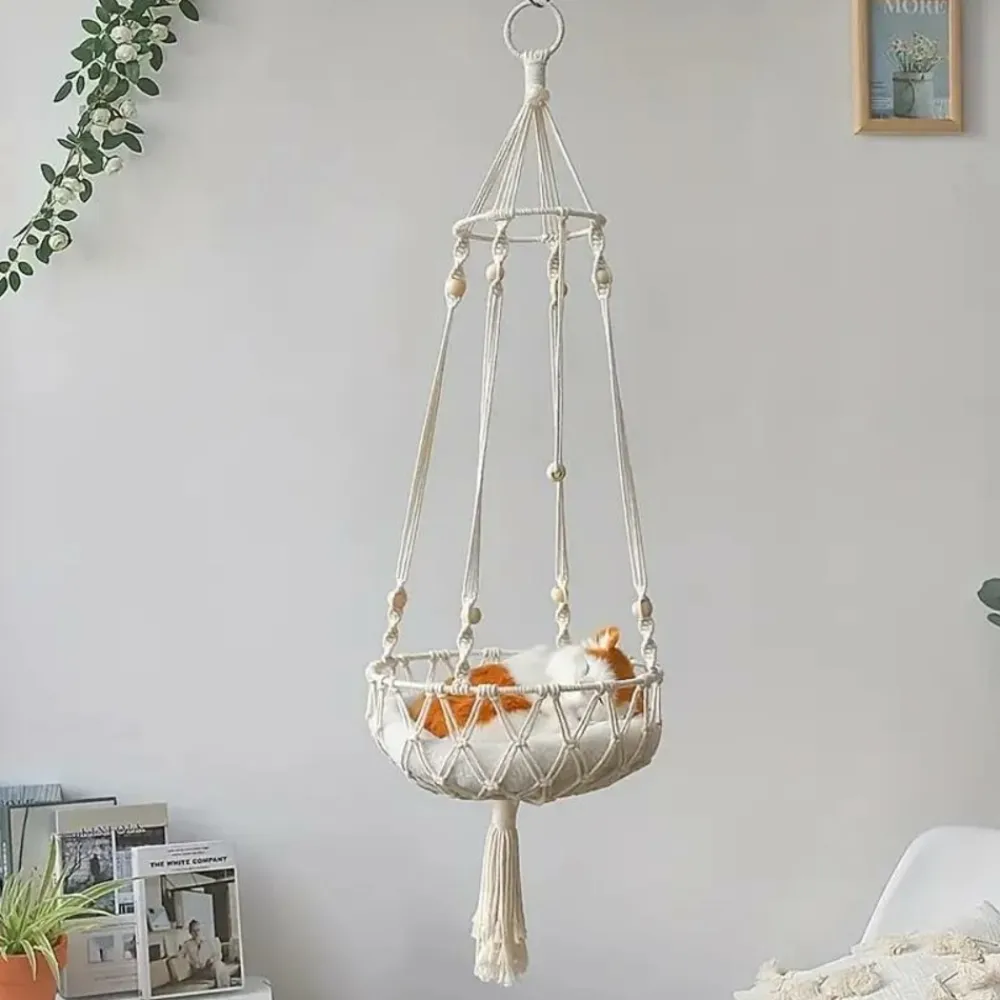 Downypaws - Lit Suspendu Pour Chat, Panier Hamac En Corde Tissée Sale