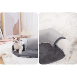 Downypaws - Lit tunnel pour chat avec boule suspendue Hot