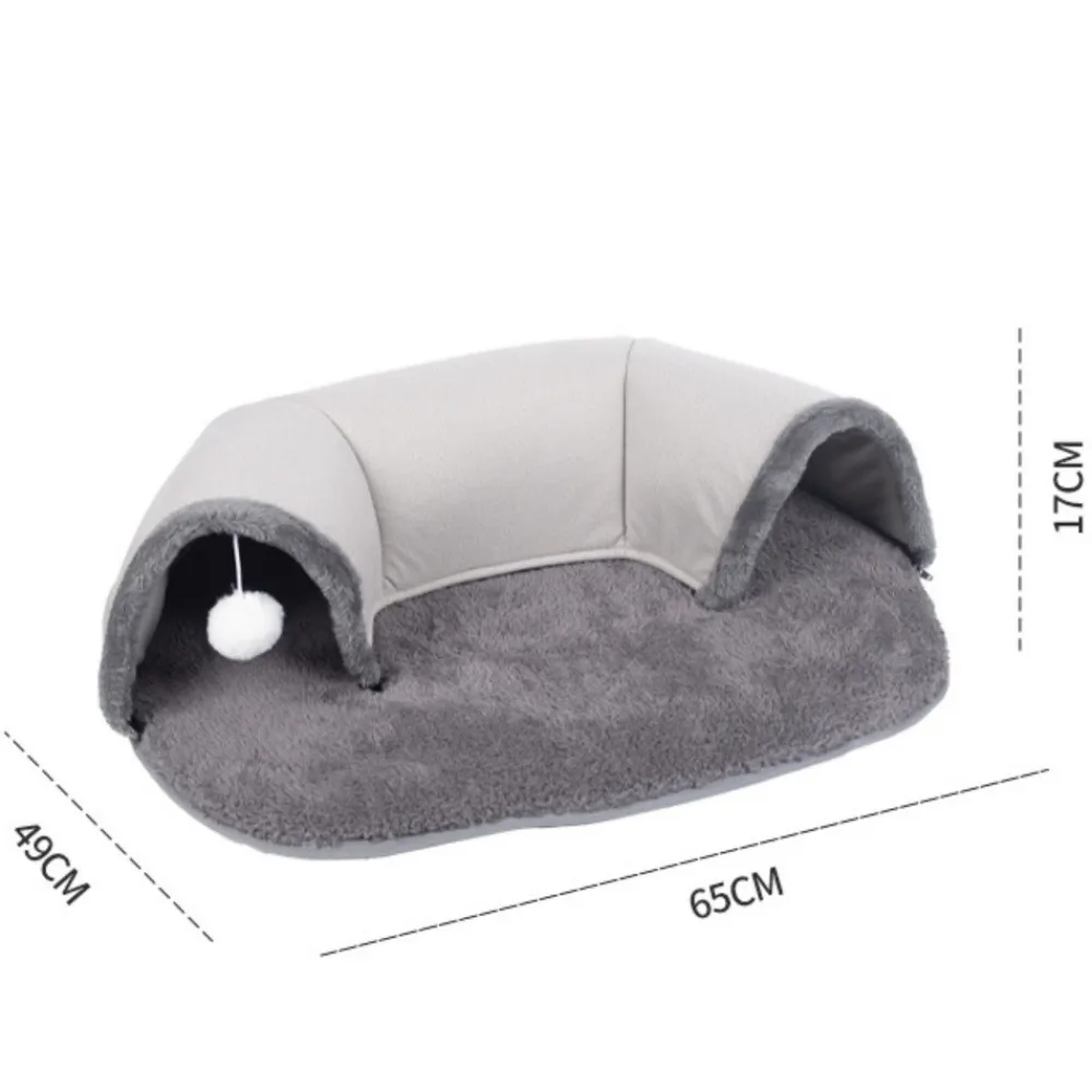 Downypaws - Lit tunnel pour chat avec boule suspendue Hot