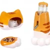 Downypaws - Lot accessoires hamster - abreuvoir céramique, mangeoire, cachette Outlet