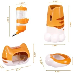 Downypaws - Lot accessoires hamster - abreuvoir céramique, mangeoire, cachette Outlet