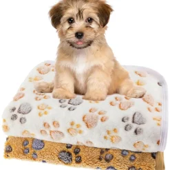 Downypaws Paniers, Transports Et Chatières | - Lot de 2 couverture pour chats et chiens-beige + marron - taille s 40*60cm