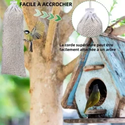 Downypaws - Lot de 6 mangeoires à chaussettes pour oiseaux sauvages