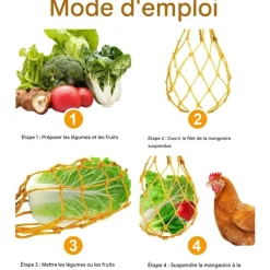 Downypaws - Mangeoire fruits légumes poulet lot 3 60cm Hot