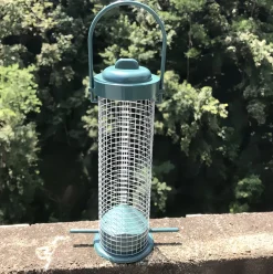 Downypaws - Mangeoire à oiseaux suspendue en fer forgé vert pour extérieur