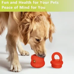 Downypaws - Mangeur lent de chien en silicone médical certifié fda orange New