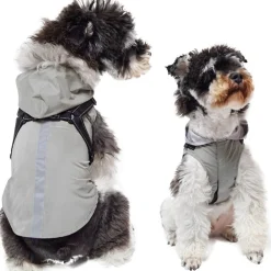 Downypaws Colliers, Laisses Et Vêtements | - Manteau pour chiens-avec harnais-réfléchissant imperméable-gris taille 2xl