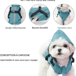 Downypaws Colliers, Laisses Et Vêtements | - Manteau pour chiens-avec harnais-réfléchissant imperméable-vert taille s
