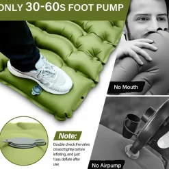 Downypaws - Matelas gonflable pliable pour extérieur: résistant à l'eau et aux rayures facile à transporter et gonflable à pied Online