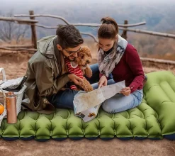 Downypaws - Matelas gonflable pliable pour extérieur: résistant à l'eau et aux rayures facile à transporter et gonflable à pied Online