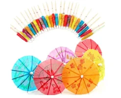 Downypaws Barbecues Et Planchas | - 100 mini bâtons de parapluie octogonaux pour la décoration des cocktails