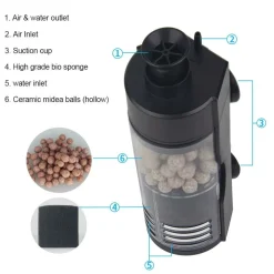 Downypaws Pompes, Filtres, Chauffages Et Accessoires | - Mini purificateur d'eau pneumatique, aération et filtre de culture bactérienne