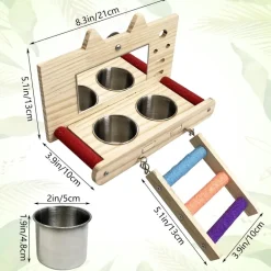 Downypaws - Miroir oiseau - perchoir en bois avec miroir Online