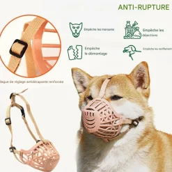 Downypaws Colliers, Laisses Et Vêtements | - Muselière pour chien-convient aux chiens de moins de 15 kg-beige