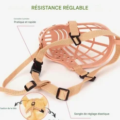 Downypaws Colliers, Laisses Et Vêtements | - Muselière pour chien-convient aux chiens de moins de 15 kg-beige