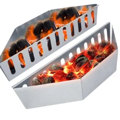 Downypaws Barbecues Et Planchas | - Panier à charbon de bois pour barbecue d'extérieur en tôle galvanisée