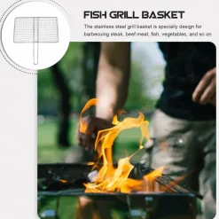 Downypaws Barbecues Et Planchas | - Panier à poisson en acier inoxydable avec poignées