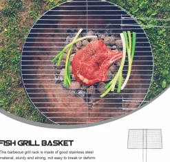 Downypaws Barbecues Et Planchas | - Panier à poisson en acier inoxydable avec poignées