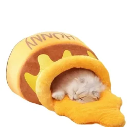 Downypaws - Panier Pour Chat En Forme De Pot De Miel, Tapis épais, Amovible Et Lavable Outlet
