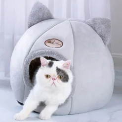 Downypaws - Panier pour chat-lit pour chat- forme de chat gris-l 36 x 36 x 36 cm Discount